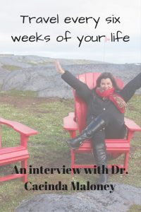Travel every six weeks with Dr. Cacinda Maloney of Points and Travel!